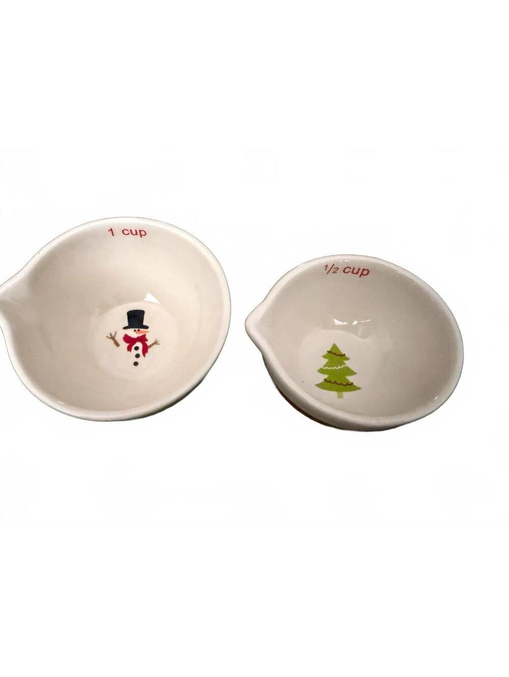 Microwave Safe Stoneware Stoneware Measuring Cup Set Snowman 1 & 1/2 Cup